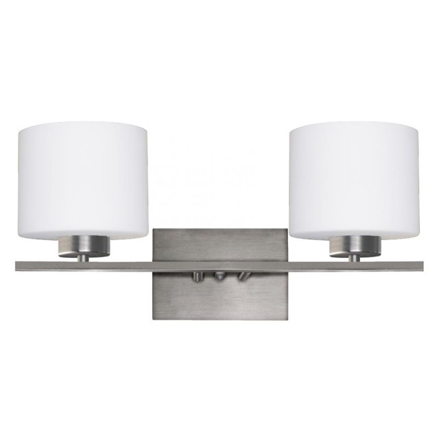 Whitfield Lighting VL207-2SS Coiffeuse en Acier Inoxydable avec Verre Lavé à l'Acide