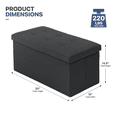 thumbnail image 2 of MoNiBloom 30" Folding Storage Ottoman Bench, PU Leather Collapsible Footrest Ottoman with Storage, for Living Room Bedroom Entryway, Black, 2 of 8