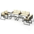 thumbnail image 6 of Gymax Set Of 8 Patio Furniture Set w/Tempered Glass Coffee Table PE Wicker Rattan Chairs, 6 of 6