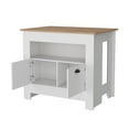 thumbnail image 2 of Xukmct Kitchen Island with 2 Doors and Open Shelf, Counter Height Island Table for Dining Room, Kitchen, White, 2 of 6