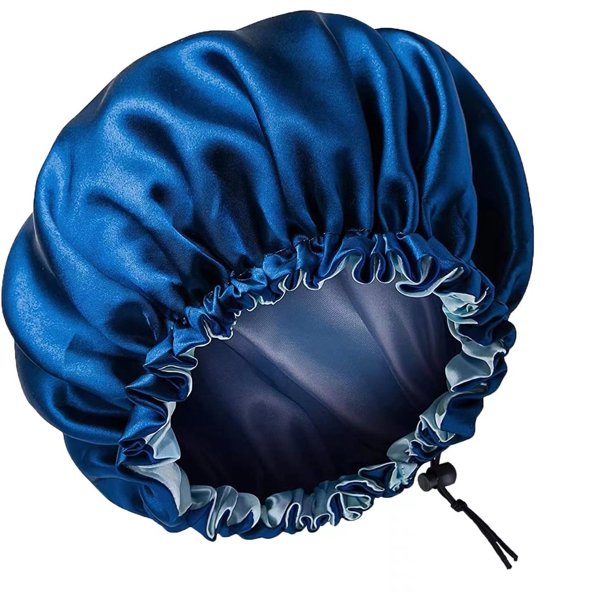 Gorro de dormir de satén monocromático de doble capa con gorro de belleza elástico Gorro para el pelo con bolsa portátil para el hogar