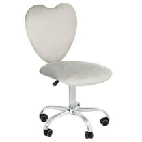 Impressions Vanity Heart 360 Degree Swivel Vanity Chair with Adjustable Seat Height (Cool Gray)