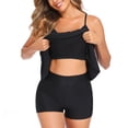 thumbnail image 6 of OCEAN BLUES Women's Plus Size Swimsuit Set V Neck Ruffle Tankini Top with High Waisted Boyshort Two Piece Bathing Suit Size M, 6 of 8