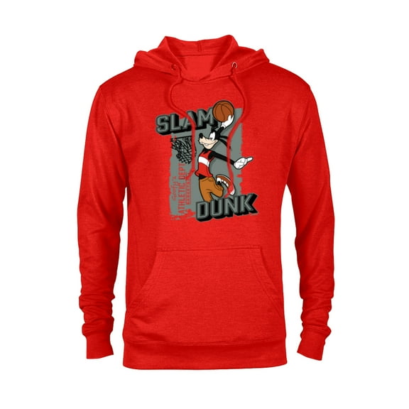 Disney Goofy Sports Basketball Slam Dunk Athletic Dept - Pullover Hoodie for Adults - Customized-Red