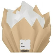 100Sheets Parchment and White Gift Wrap Pom Pom Color Tissue Paper Mix with 12 To From Gift Tags & Twine