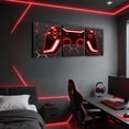 thumbnail image 2 of Manfei Red Neon Gamepad Canvas Wall Art Bedroom, Gradient Honeycomb Framed Wall Art Set of 3, Gamer Gaming Wall Decor for Living Room, Luxury Living Room Decoration, 2 of 6