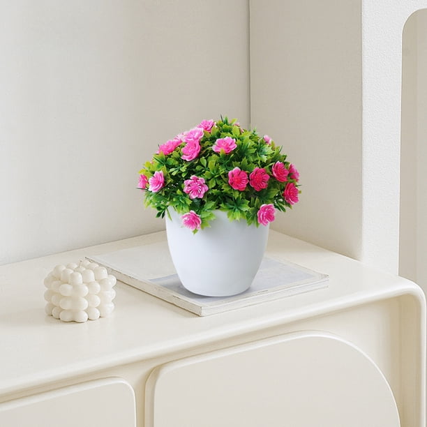 Bonsái de flores artificiales | Arreglo floral artificial para decoración del hogar | Planta de plástico realista para sala de estar, oficina, centro de mesa de boda | Juego de 6 estilos