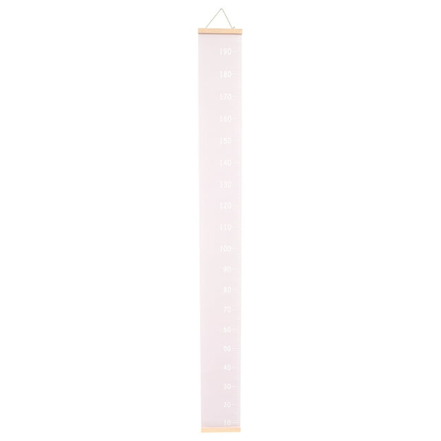 Miangastore Height Growth Chart Ruler, a removable height measurement chart made of cloth and wood, designed for children. The chart features a vertical design with clear markings from 10 to 190 cm, and is easy to install with a hanging rope. Ideal for kids' decor in bedrooms, nurseries, or kindergartens, it can be rolled up for storage.