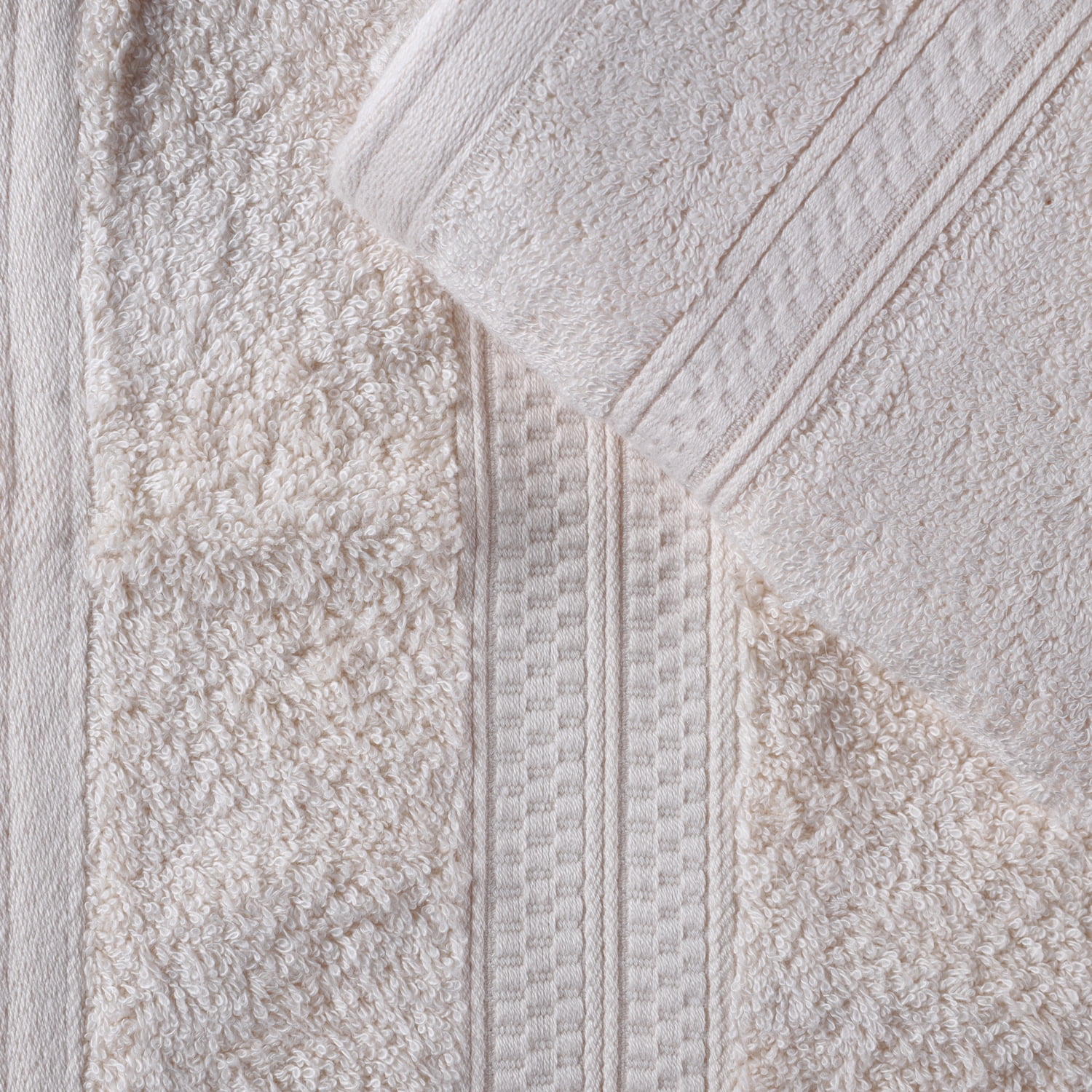 Superior 2 Piece Bath and 12 Piece Face Towel Set, Rayon From Bamboo and Cotton, Ivory