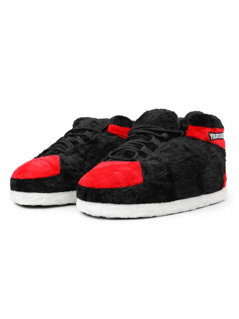 Unisex Sneaker Slippers Black Red White Comfort. One size. Amazon.com | Yours 2 Keep Black & Red Sneaker Slippers  main image 3