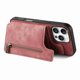 thumbnail image 3 of For iPhone 16 Pro Max Case with Zipper Card Holder Leather+TPU Phone Cover - Pink, 3 of 5