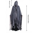 thumbnail image 3 of Robe Distressed Fringe, Halloween Costume, Ghost Cloak, Tattered Grim Reaper, Tattered Grim Reaper Cloak Hooded Gauze Robe Distressed Fringe Halloween Costume for Spooky Season, 3 of 7