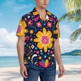 thumbnail image 5 of Bixox Men's Hawaiian Shirts Men's Cinco De Mayo Floral Print Short-Sleeve Shirt-Small, 5 of 8