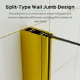 thumbnail image 4 of 43 in. W * 58 in. H Frameless Folding Shower Doors for Bathtub, 1/4" (6mm) Thick SGCC Tempered Glass Door, Bathroom Pivot Tub Glass Door, Brushed Gold, 4 of 9