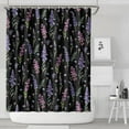 thumbnail image 2 of Modern Floral and Butterfly Shower Curtain for Bathroom, 72x84 Polyester, Watercolor Garden Aesthetic Print, 2 of 5