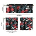 thumbnail image 6 of Pioneer Kitchen Curtains and Valance Set 24 Inch Tier Roses Cotton Curtains Small Drapes for Cafe Living Room Bathroom Farmhouse 3 Pieces Set Rod Pocket, 6 of 6