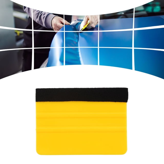1Pcs Vinyl Squeegee With 10Pcs Squeegee Felt Fabric For Tint Film Decal Scraper Applicator Vinyl Wrap Window Tint Tool Yellow Mingyiq