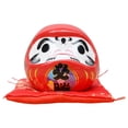thumbnail image 2 of Muñeca Daruma japonesa, decoración artesanal versátil para la mesa del restaurante. Rojo, 2 of 9
