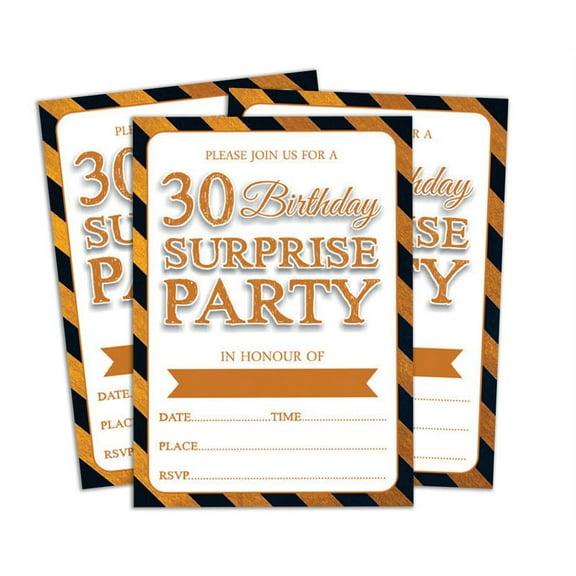 Darling Souvenir White Birthday Invitation Card Printable Fill or Write In Blank Invites Party Supplies Pack Of 28 5 x 7 Inches