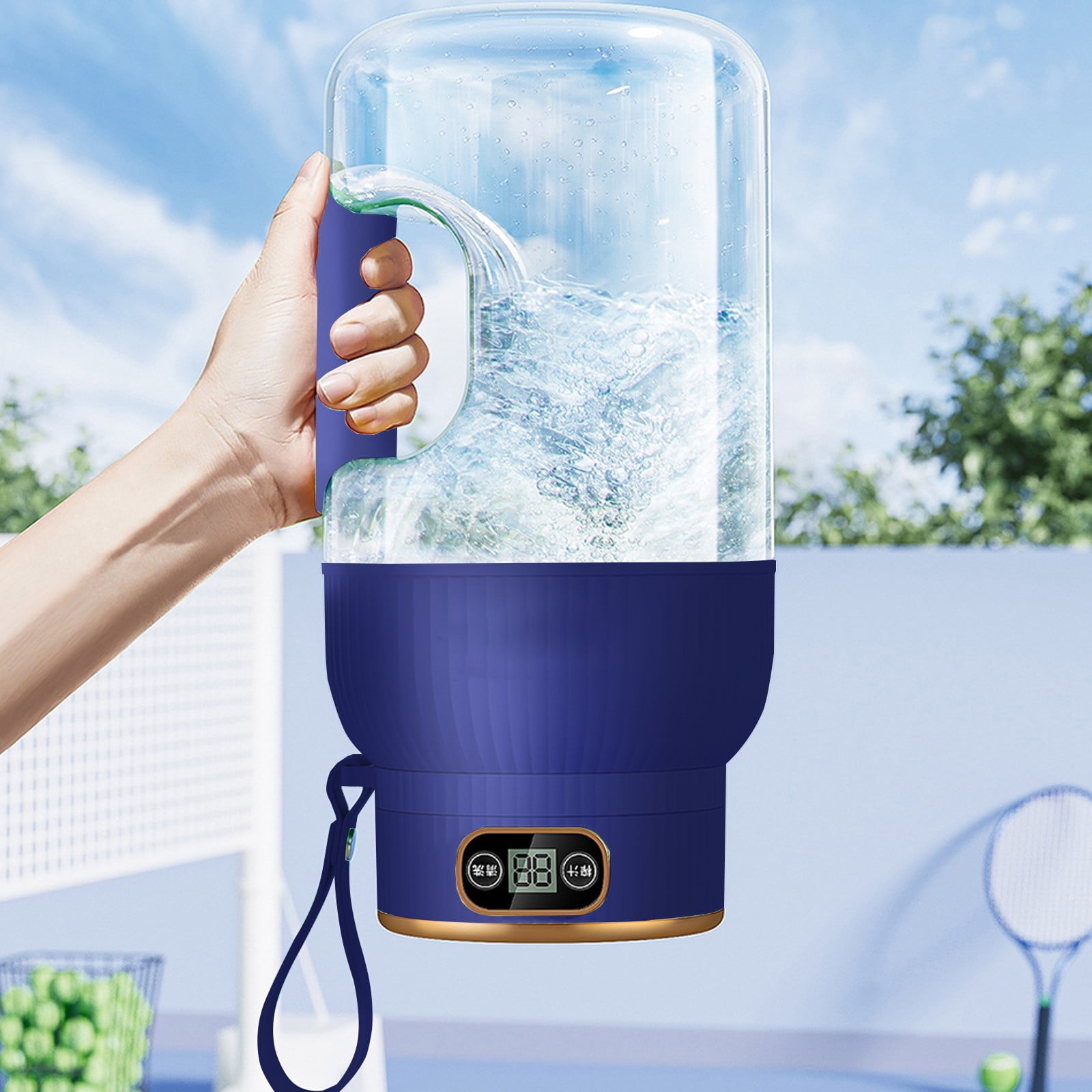 IMossad Collapsible Sports Water Bottle - Electric Squish Machine with Large Capacity, Perfect for Outdoor Activities and Gym Workouts