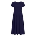 thumbnail image 5 of Frostluinai Women's Maternity Short Sleeve Empire Waist Summer Maxi Dress Crewneck Long Baby Shower Pregnancy Dresses S-3XL, 5 of 8