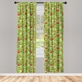 thumbnail image 3 of Ambesonne Christmas Curtains, Xmas, Pair of 28"x63", Apple Green Red, 3 of 5