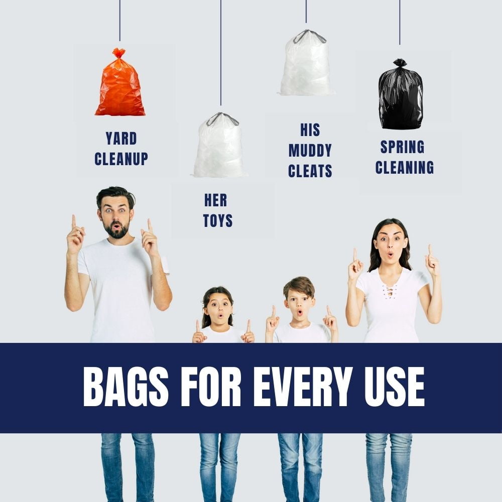 Plasticplace 32-33 Gallon Trash Bags │ 1.5 Mil │ Orange Garbage Can Liners │ 33” x 39” (100 Count)