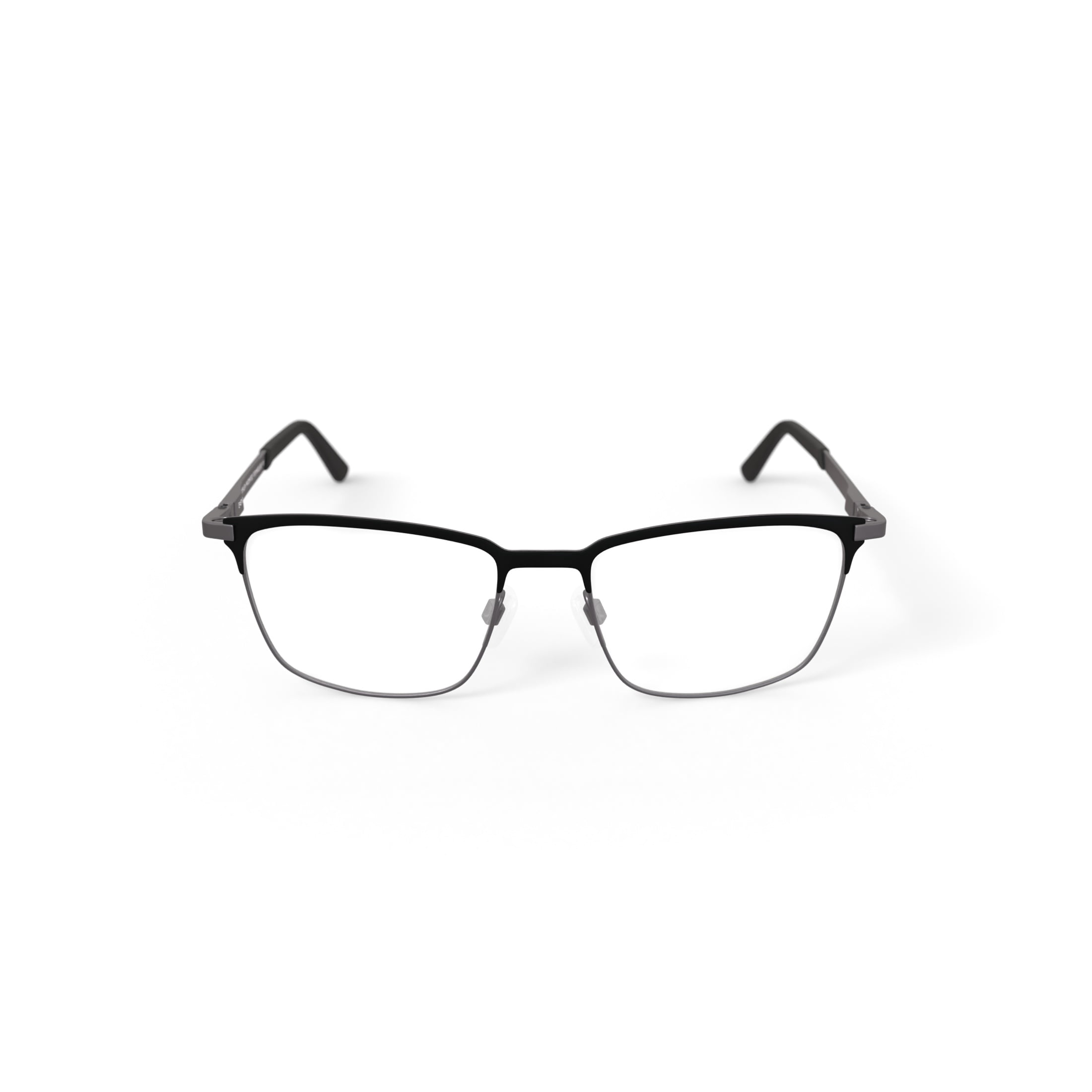 EasyClip Men's EC496 Browline Prescription Eyeglasses with Case, Black