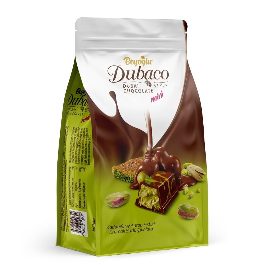 Beyoglu Dubai Chocolate Set – 16pcs Individually Wrapped Pistachio & Kataifi Filled Chocolate & 3.35 oz Dubai Chocolate Bar – Premium Middle Eastern Dessert