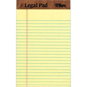 TOPS The Legal Pad Jr., 5 in. x 8 in., Canary, 12-Count