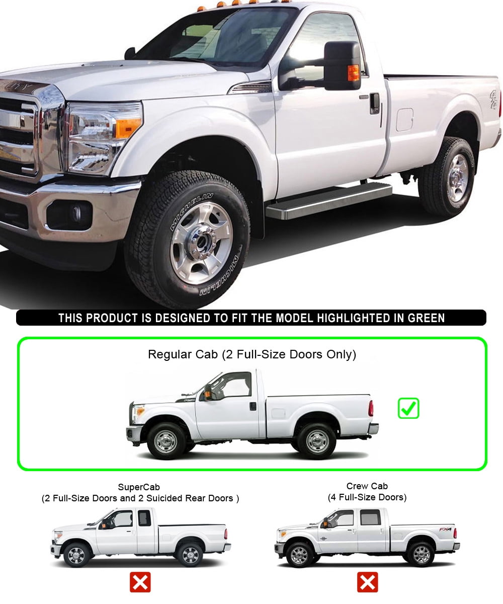 APS Running Boards 6 inches Compatible with Ford F250 F350 Super Duty 1999-2016 Regular Cab (Nerf Bars Side Steps Side Bars)