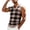 Khaki, variant on BaoFuBaoMei V Neck Sweater Vest for Men Big and Tall Ribbed Trim Sleeveless Sweater Plaid Color Block Knitted Fall Tops