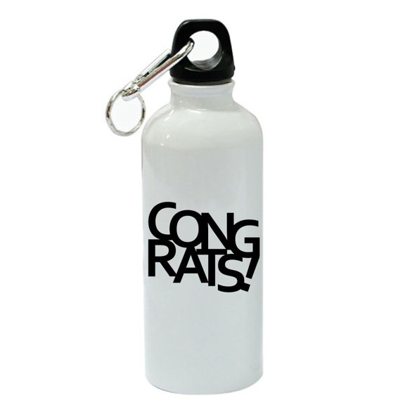 Congrats White Aluminum Sports 20 oz Water Bottle