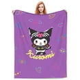 thumbnail image 4 of Kuromi And My Melody Fleece Blanket Super Soft Cozy Throw Blanket 80"X60", Lightweight Fuzzy Comfy Flannel Blanket Warm Plush Throw Blankets For Couch, Sofa, Bed, 4 of 7