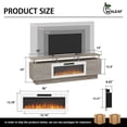 thumbnail image 3 of Waleaf 70" Fireplace TV Stand with Glowing Acrylic Pillars, 36" Electric Fireplace for TVs Up to 80", High Gloss Entertainment Center with 20-Color LED Lights, Gray, 3 of 7