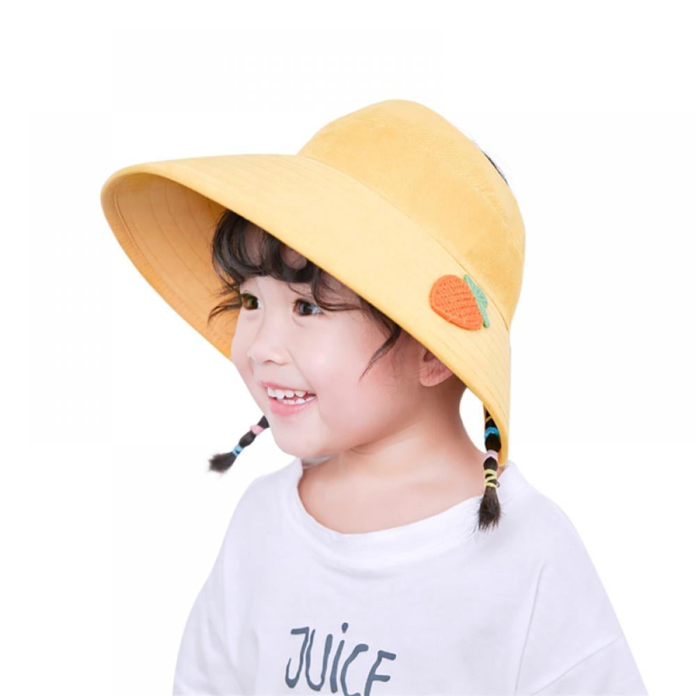 Toddler Kid Summer Beach Girls Bucket Hat with Cartoon Girls Cotton Sun Cap LD 