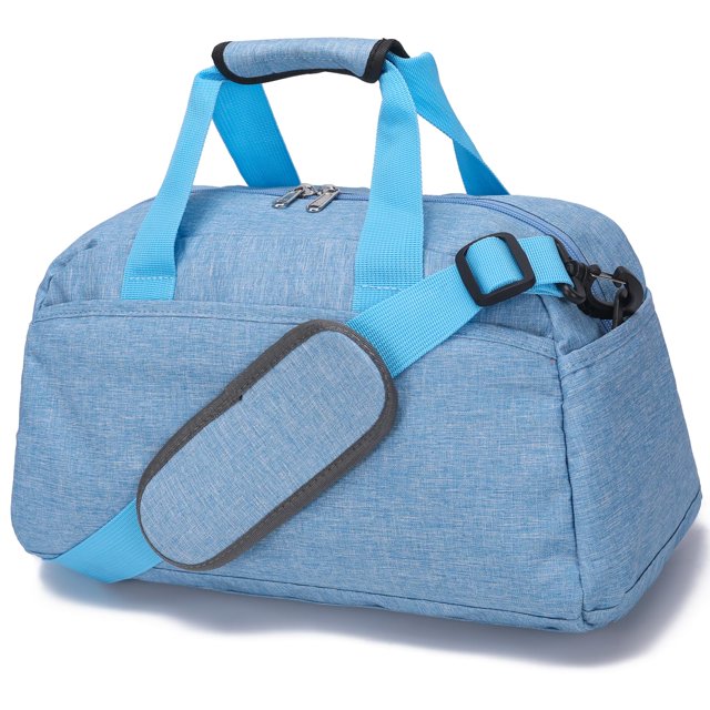 Bolsa de gimnasio Ineeatu pequeña de 14 pulgadas para mujeres y hombres, azul claro