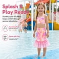 thumbnail image 3 of Girls 3-Piece Mermaid Ruffled Bikini Swimsuit Set Fish Tail Skirt Bottom Bathing Suit Bikini Swimwear for Kids Girls 3-8 Years Beach Pool Party, 3 of 10
