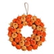 thumbnail image 1 of Corona de calabaza artificial realista para puerta de entrada, decoración de otoño, 40 cm, para jardín, ventana y hogar., 1 of 9