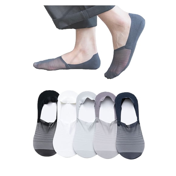 No Show Socks for Men and Women, 5 Pairs Ultra Low Cut Socks for Men Loafer Socks, Liners with Non Slip Grips