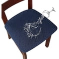 thumbnail image 1 of Stretch Diagonal Jacquard Waterproof Chair Seat Covers for Dining Room Chairs Covers Dining Chair Seat Covers Kitchen Chair Covers with Buckle (Navy,1), 1 of 7
