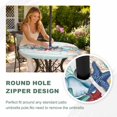 thumbnail image 4 of Round Outdoor Tablecloth with Umbrella Hole and Zipper, Teal Green Starfish Tablecloth with Elastic Waterproof, Summer Coral Beach Conch Coastal Patio Table Covers for 55" - 60" Picnic Pool Tables, 4 of 9