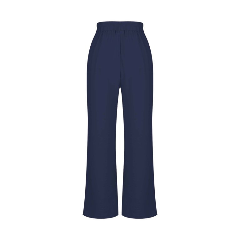 WCMZJ Women's Wide Leg Dress Pants Ruffle High Elastic