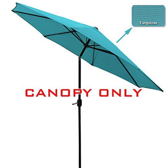 MASTERCANOPY 9ft Patio Umbrella Replacement Canopy Market Table Umbrella Canopy with 8 Ribs(9ft,Turquoise)