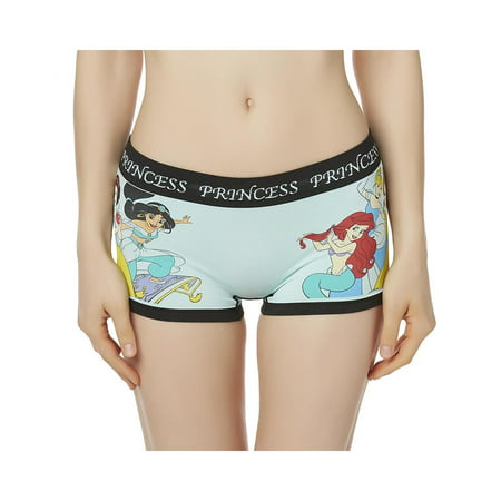 Women's Seamless Boyshort Panties- Classic Cartoon Characters, Disney Princess, Size: Large
