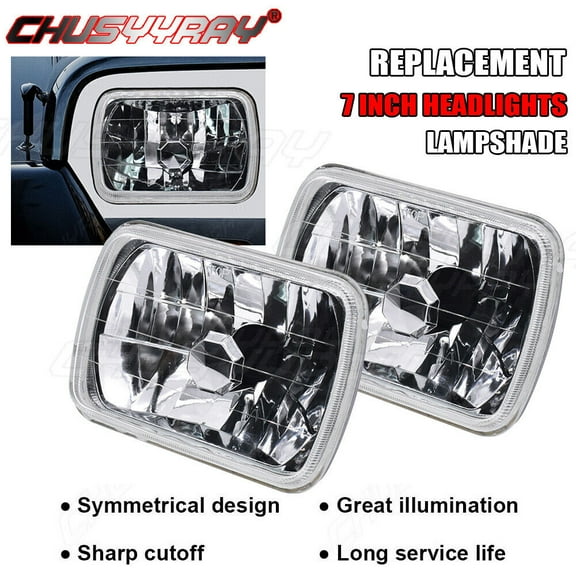 7x6'' 5x7" Lampshade Hi-Lo Beam DRL Cover For Jeep Cherokee Dodge Ram Chevrolet