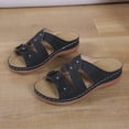 thumbnail image 4 of HNMKIU Women Sandals Comfortable Women's Slides with Floral Hollow Out Design for Daily Leisure Thick Sole Open Toe Footwear for Casual Outfits Summer Shoes Black,9.5, 4 of 8