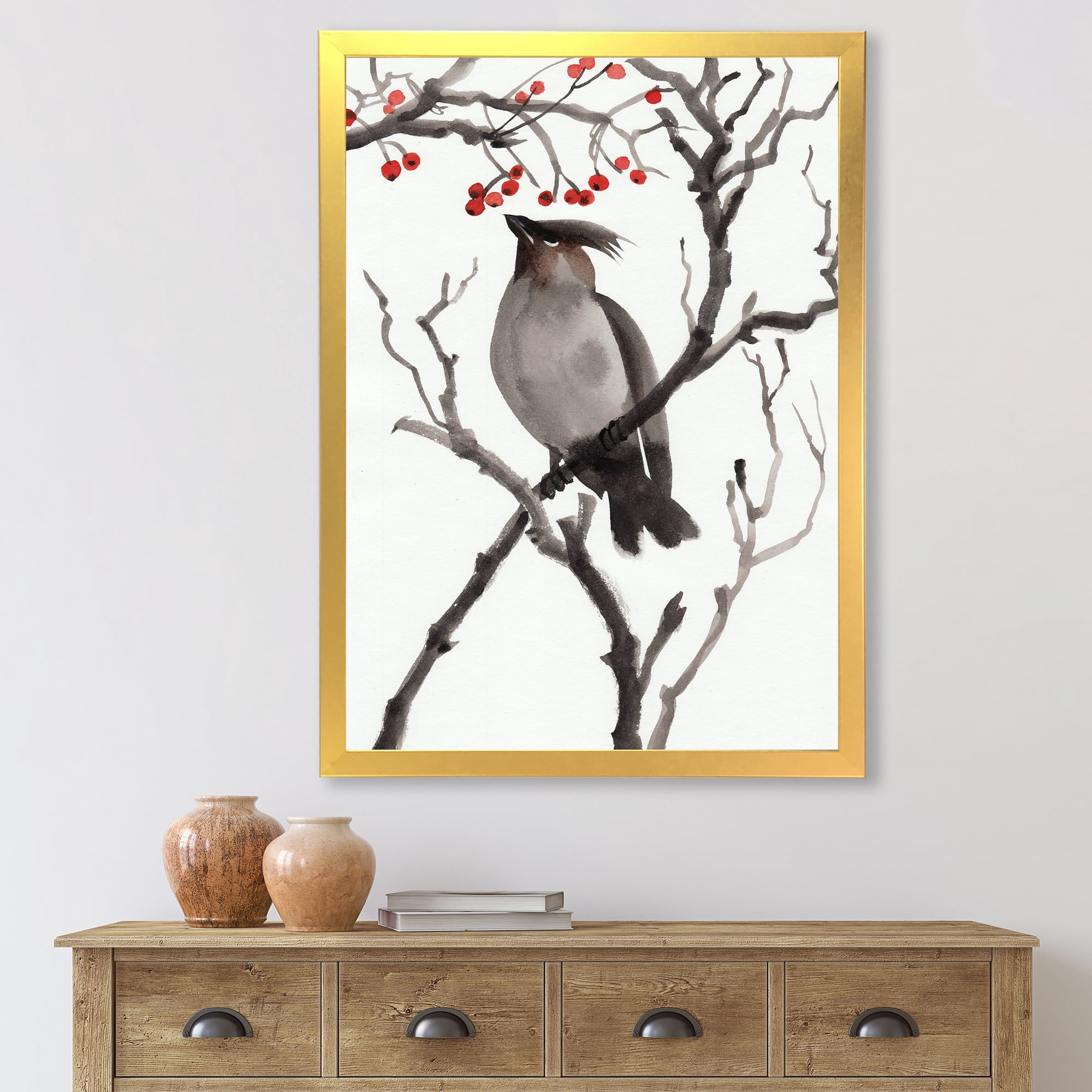 Designart 'Ancient Australian Bird Illustrations III' Traditional Framed Art Print
