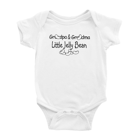 

Grandpa and Grandma Little Jelly Bean Cute Baby Outfits Bodysuits Boy Girl