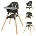 thumbnail image 1 of Babyjoy 6-in-1 Convertible Wooden Baby Highchair Infant Feeding Chair with Removable Tray Black, 1 of 10